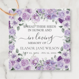 Lila Lilac Floral Memorial Beerdigung Saatgut Pack Geschenkanhänger