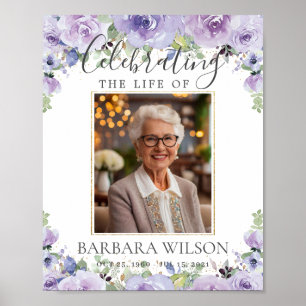 Lila Lilac Floral Picture Foto Beerdigung Digital Poster