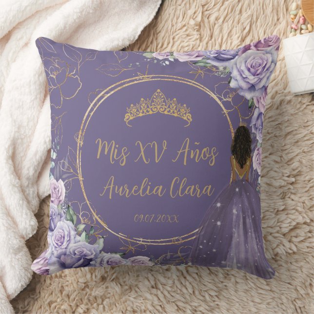 Lila Lilac Floral Princess Quinceañera Keepake Kissen (Decke)