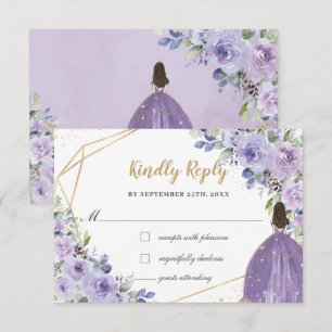 Lila Lilac Floral Quinceañera Prinzessin Antwort