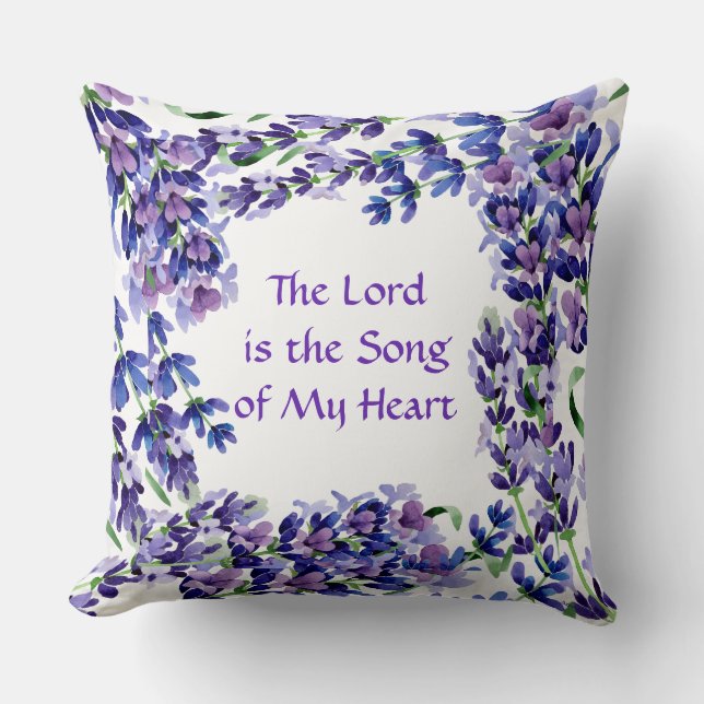 Lila Lilac Floral Reversible Decoration Pillow Kissen (Vorderseite)