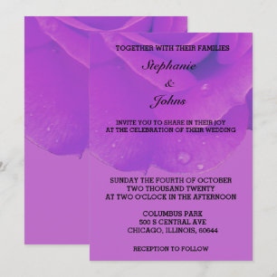 Lila Lilac Floral Rose Elegante Künstlerische Hoch Einladung