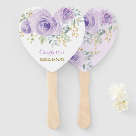 Lila Lilac Gold Floral Bridal Polterabend Fächer