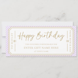 Lila Lilac Happy Birthday-Gutscheinkarte Einladung