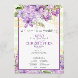 Lila Lilac-Hochzeitsprogramm Programm