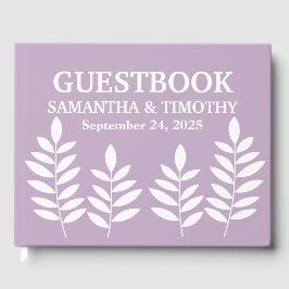 Lila Lilac Lavender Moderne Blumenhochzeit Gästebuch