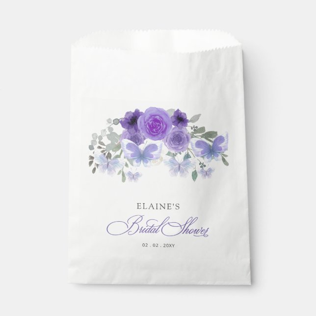 Lila Lilac-Lebenszeit des Brautparty der Schmetter Geschenktütchen (Vorderseite)