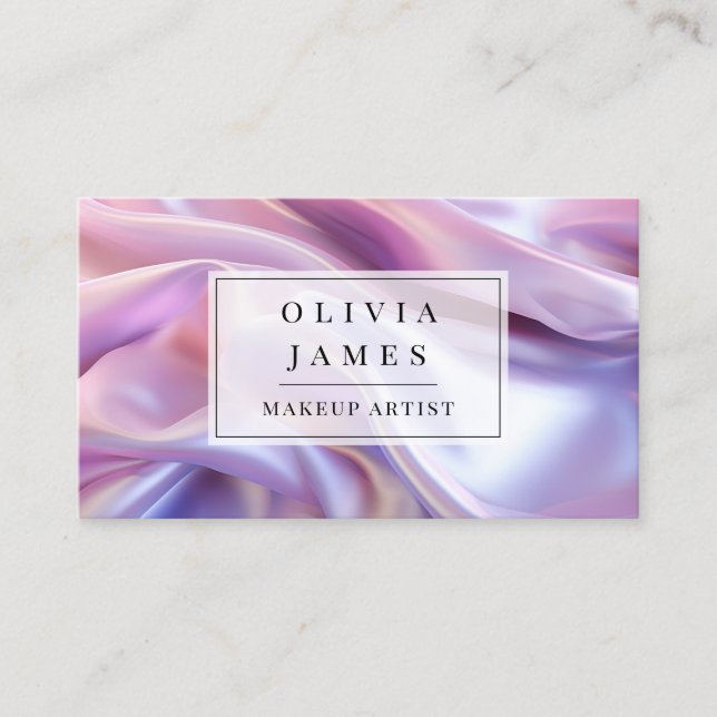 Lila Lilac Luxury Shimmer Fabric Visitenkarte (Vorderseite)