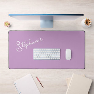 Lila Lilac Minimalistischer Personalisierter Skrip Schreibtischunterlage