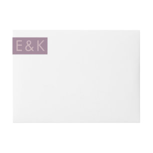 Lila Lilac Modern Monogram Bold Wedding