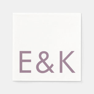 Lila Lilac Modern Monogram Bold Wedding Serviette