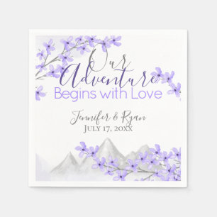 Lila Lilac Mountain View Hochzeit Serviette