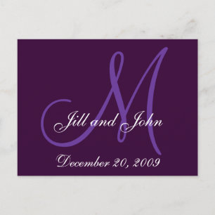 Lila Lilac Names Initials Save the Date Postkarte