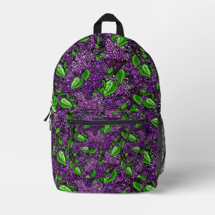 Lila Lilac New Hampshire Staat Blume Bedruckter Rucksack