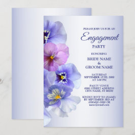 Lila Lilac Pansy floral Rustikale Engagement Parte Einladung