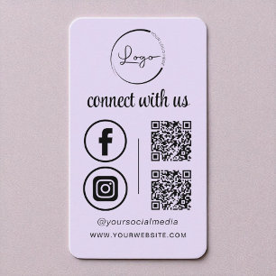 Lila Lilac QR Connect mit US-Geschäftslogo Visitenkarte