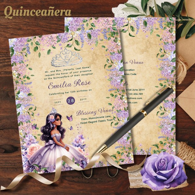 Lila Lilac Quinceanera Dress Floral Wisteria (Von Creator hochgeladen)