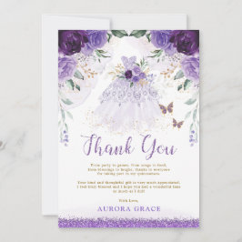 Lila Lilac Quinceañera Princess Dress Danke Einladung