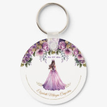 Lila Lilac Quinceañera Schlüsselanhänger