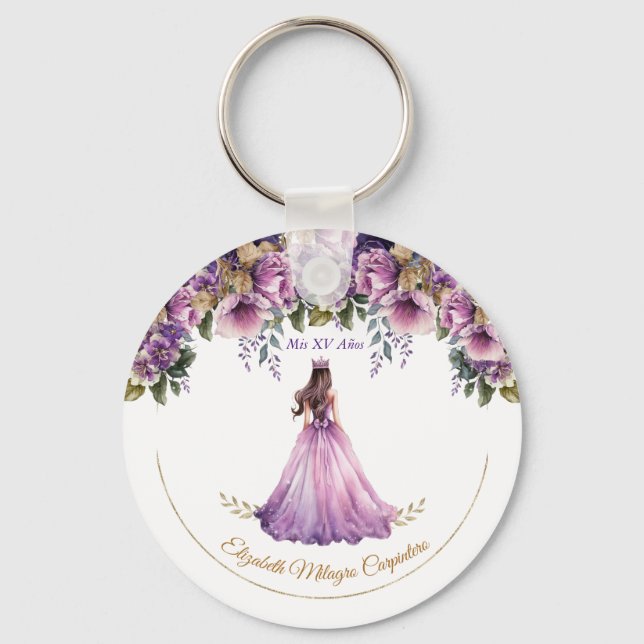 Lila Lilac Quinceañera Schlüsselanhänger (Vorderseite)