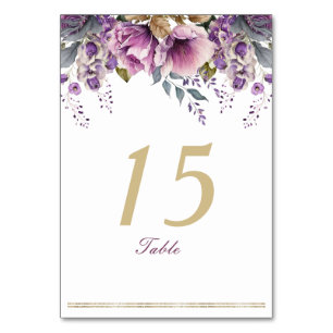 Lila Lilac Quinceañera Tafelkarte Tischnummer