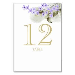 Lila Lilac Tischnummer Card