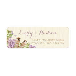 Lila Lilac-Vintage Vogeletiketten