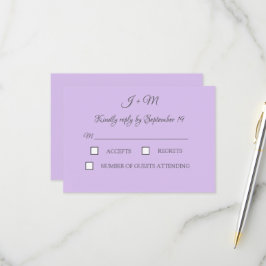 Lila Lilac Violet Einfach Minimalistisch Modernes  RSVP Karte
