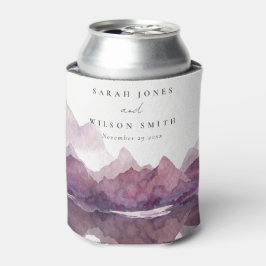 Lila Lilac Watercolor Bergsee Hochzeit Dosenkühler