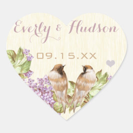 Lila Lilac Wedding Herz-Aufkleber