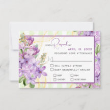 Lila Lilac Wedding Response Card