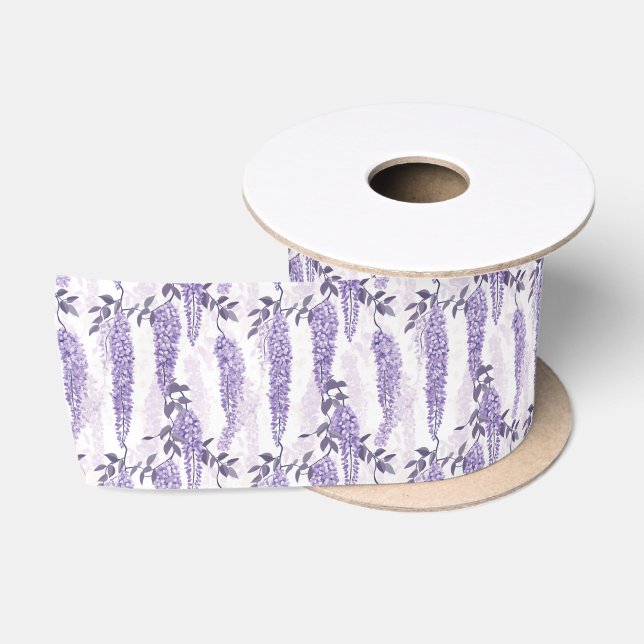 Lila Lilacs floral Satinband (Spule)