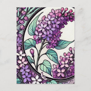 Lila Lilacs Postkarte