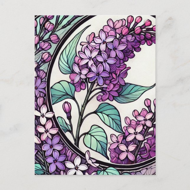 Lila Lilacs Postkarte (Vorderseite)
