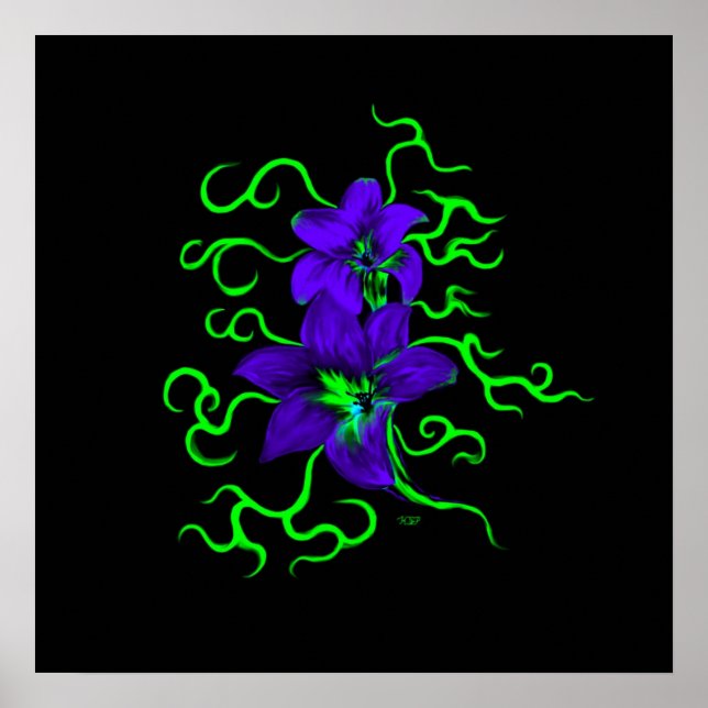 lila Lilie Blume Poster (Vorne)