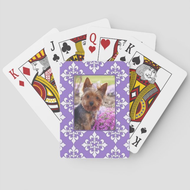 Lila Lilie-Karten für Foto Spielkarten (Rückseite)