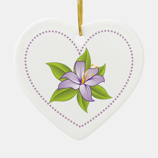 Lila Lilie Keramikornament (Vorne)