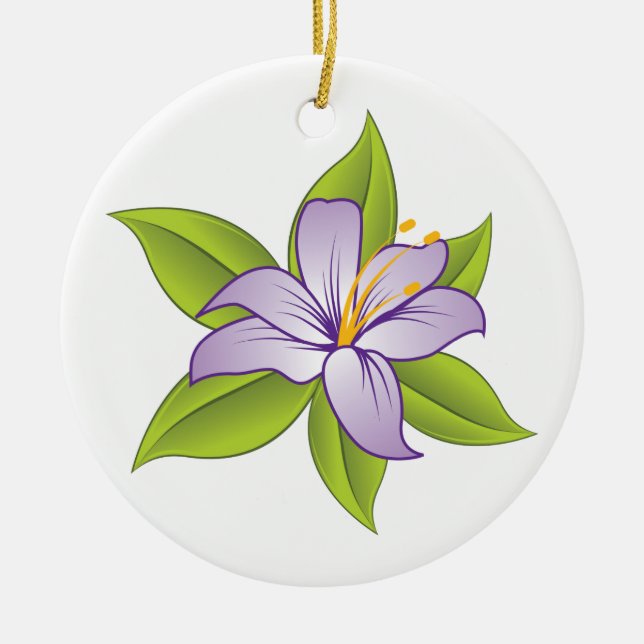 Lila Lilie Keramikornament (Vorne)