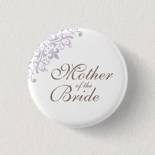 Lila Lilie Script Mother of the Bride Button
