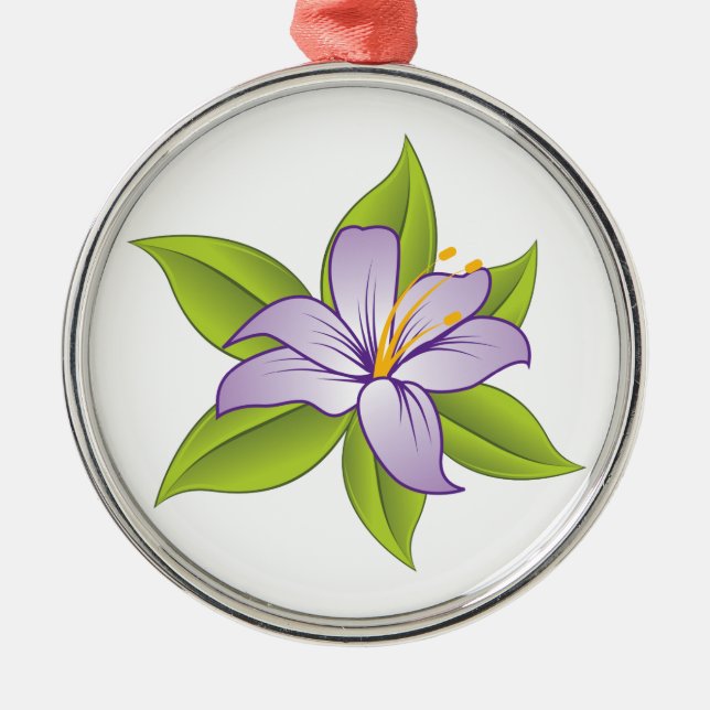 Lila Lilie Silbernes Ornament (Vorne)
