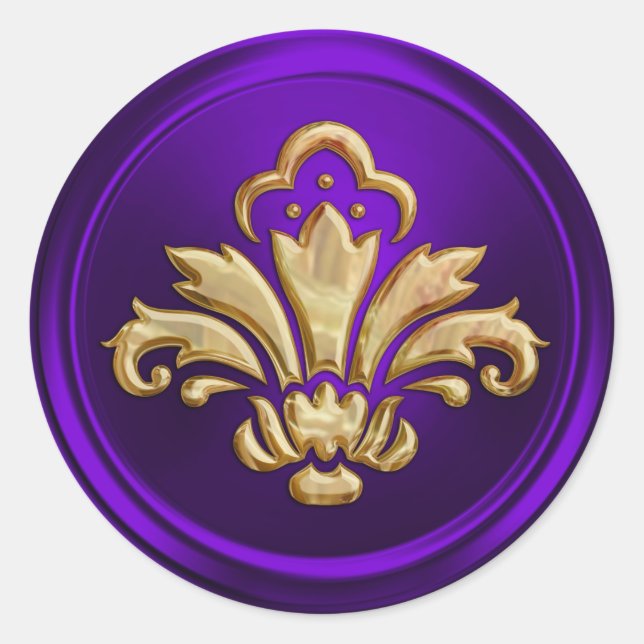 Lila Lilie Umschlag Aufkleber mit Embossed Look (Vorderseite)