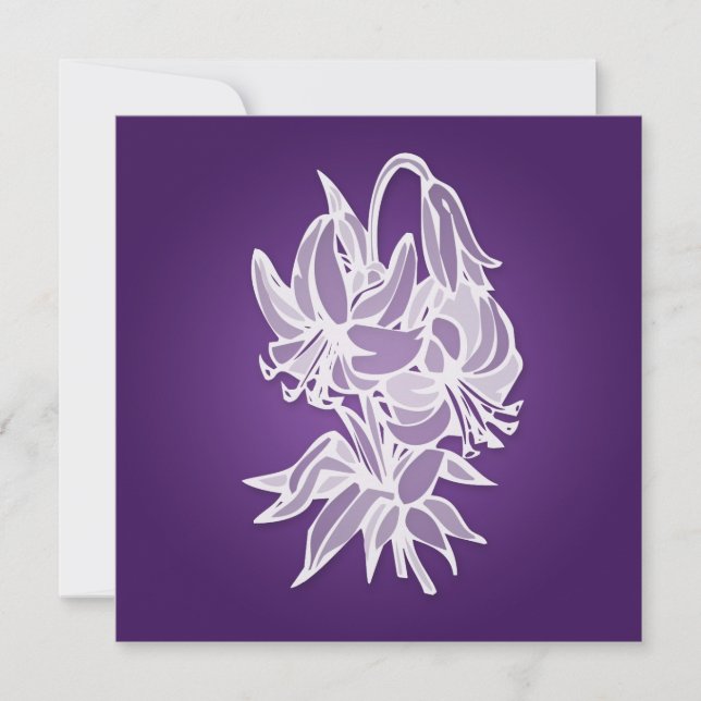 Lila Lilien-Blumenstrauß-elegantes Brautparty Einladung (Vorderseite)