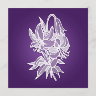 Lila Lilien-Blumenstrauß-elegantes Brautparty Einladung