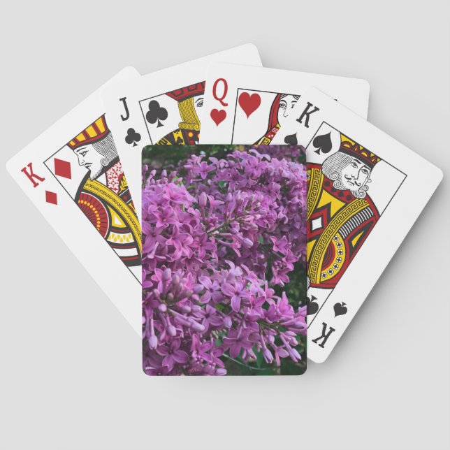 Lila Lillacke, rosa | romantisches rosa Foto Spielkarten (Rückseite)