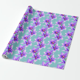 Lila Lilly des Valley Pattern Geschenkpapier
