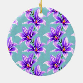 Lila Lilly des Valley Pattern Keramik Ornament