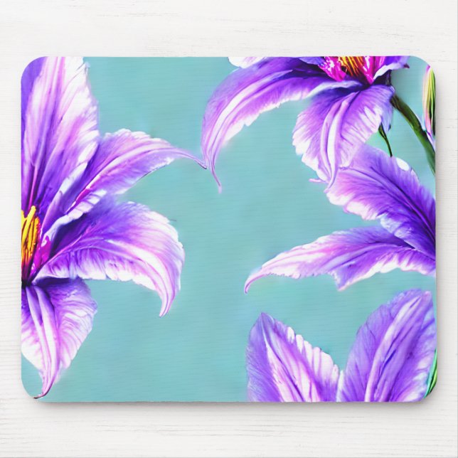 Lila Lilly des Valley Pattern Mousepad (Vorne)