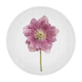 Lila Lily-Blume-Glasschneidplatte 12" Schneidebrett