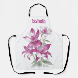Lila Lily-Blume Personalisiert Schürze