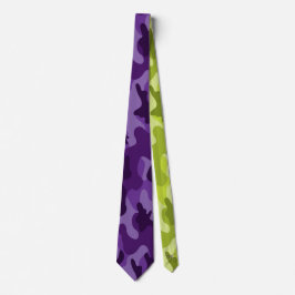 Lila Lime Green Camouflage Two Tone Modern Neck Ti Krawatte